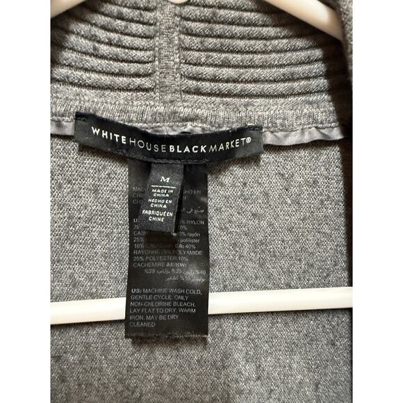 White House Black Market Gray sweater Cardigan Size Medium - Picture 2 of 5